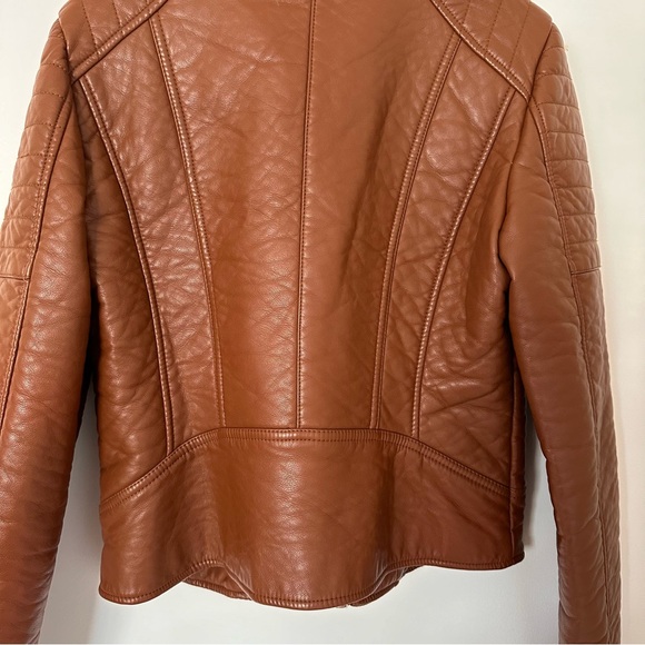Marc New York Andrew Marc Women Brown Faux Vegan Leather Jacket Size M - Picture 8 of 12